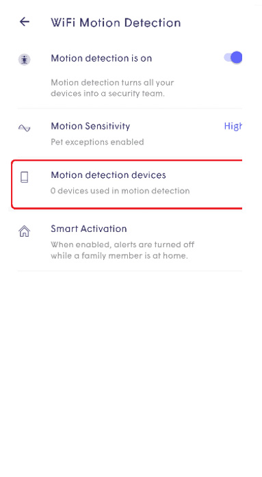 Motion Detection Devices Android